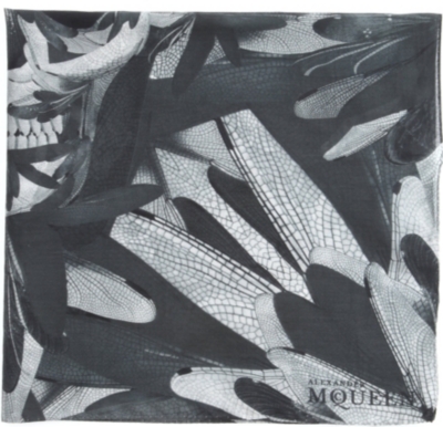 ALEXANDER MCQUEEN Dragonfly print scarf