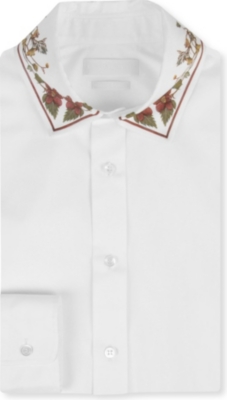 ALEXANDER MCQUEEN Floral silk-collar single-cuff shirt