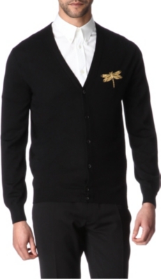 ALEXANDER MCQUEEN Dragonfly-embroidered cardigan