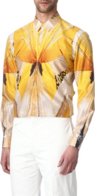 ALEXANDER MCQUEEN Dragonfly-print slim fit single cuff shirt