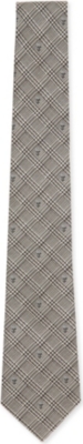 ALEXANDER MCQUEEN Checked embroidered-skull tie