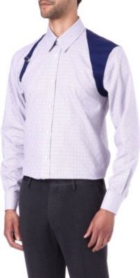 ALEXANDER MCQUEEN Harness slim single-cuff checked shirt