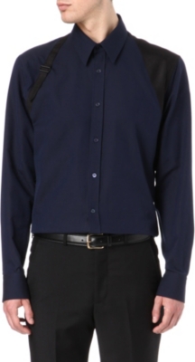 ALEXANDER MCQUEEN Contrast-harness slim-fit Oxford shirt