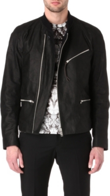 ALEXANDER MCQUEEN Zip-detailed leather bomber jacket