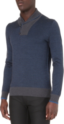 ALEXANDER MCQUEEN Jacquard shawl-collar jumper