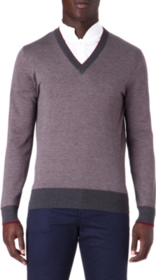 ALEXANDER MCQUEEN Micro-striped jacquard jumper