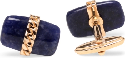 LANVIN Sodalite stone and chain cufflinks