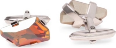 LANVIN Orange crystal cufflinks