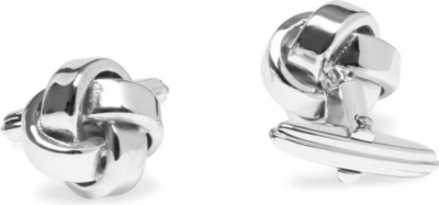 LANVIN Silver-toned knot cufflinks