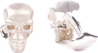 DEAKIN AND FRANCIS Silver and diamond skull cufflinks