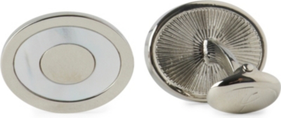 IAN FLAHERTY Mother-of-pearl oval cufflinks
