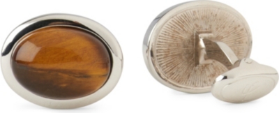 IAN FLAHERTY Tiger Eye oval cufflinks
