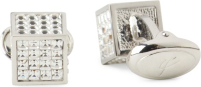 IAN FLAHERTY Crystal cube cufflinks
