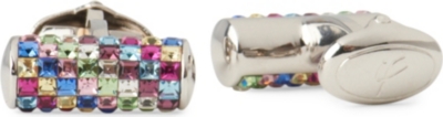 IAN FLAHERTY Multicoloured crystal-embellished cufflinks
