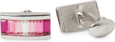 IAN FLAHERTY Crystal-embellished rectangle cufflinks