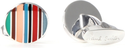 PAUL SMITH Round multi-striped cufflinks