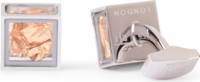 TATEOSSIAN Pandoras Box gold leaf cufflinks