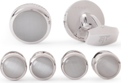 TATEOSSIAN Cushion Round cufflink and stud set