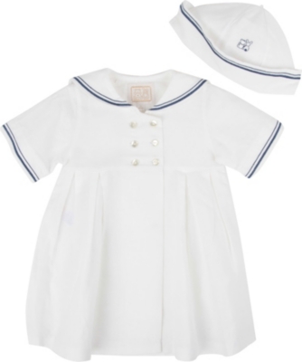 EMILE ET ROSE Sailor dress and hat 1-12 months