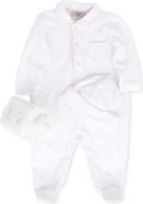 ARMANI JUNIOR Three-piece baby-grow, hat and dice set 1-9 months