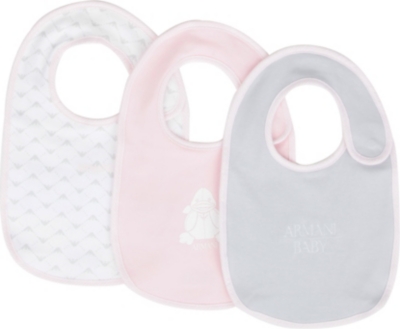 ARMANI JUNIOR Three-pack bibs set