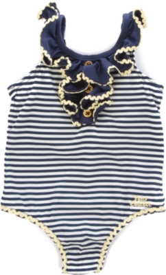JUICY COUTURE Frill stripe swimsuit 3-24 months