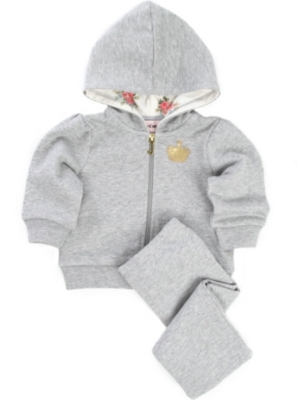 JUICY COUTURE Glitter crown velour tracksuit 0-9 months