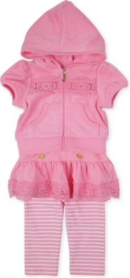 JUICY COUTURE Broderie-detail tracksuit set 3-24 months