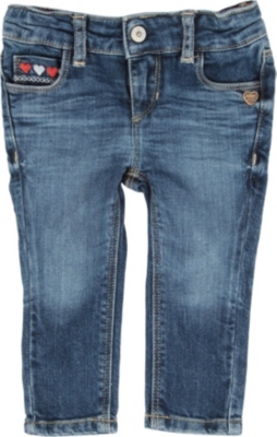 TOMMY HILFIGER Heart embroidered skinny jeans 6 months-3 years