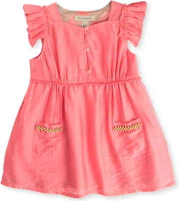 BURBERRY Silk-blend dress 3 months-3 years