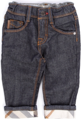 BURBERRY Checked turn-up jeans 3 months-3 years