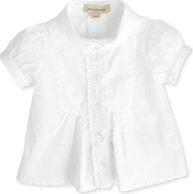 BURBERRY Frill placket short-sleeve shirt 3 months -3 years
