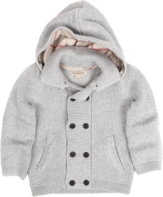 BURBERRY Knitted cardigan with hood 3 months-3 years