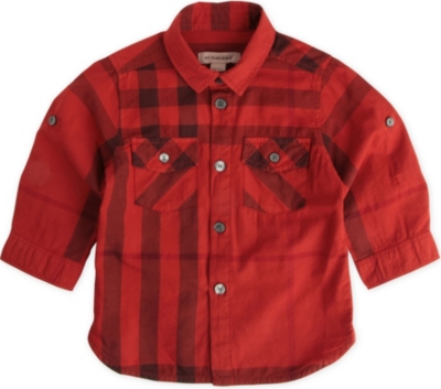 BURBERRY Checked roll-up shirt 6 months-3 years