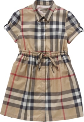 BURBERRY Checked dress with waist tie 4-14 years