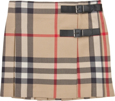 BURBERRY Pleated checked skirt 4-14 years