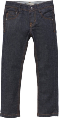 BURBERRY Indigo stone nova jeans with check turn-up 4-14 years