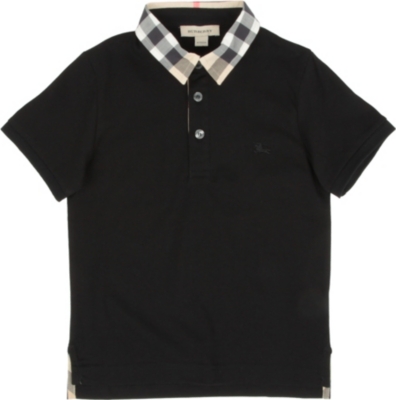 BURBERRY Check collar polo shirt 4-14 years