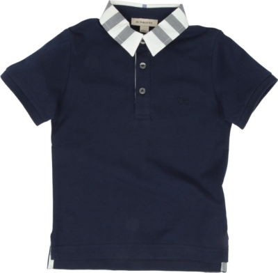 BURBERRY Check collar polo shirt 4-14 years