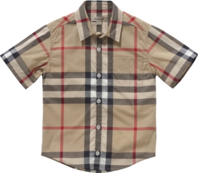 BURBERRY Check short-sleeve shirt 4-14 years