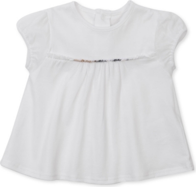 BURBERRY Check trimmed top 1-9 months