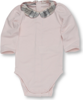 BURBERRY Check collar baby-grow 1 month-9 months (Candy