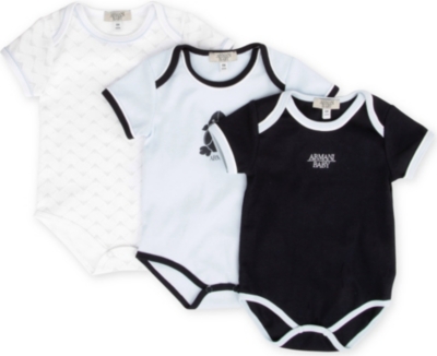 ARMANI JUNIOR Three-pack baby-grow set 1-9 months