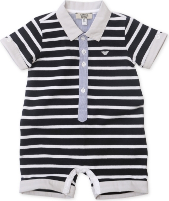 ARMANI JUNIOR Striped jersey baby-grow 1-9 months