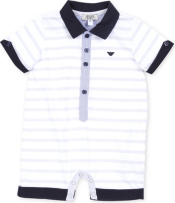 ARMANI JUNIOR Striped jersey baby-grow 1-9 months
