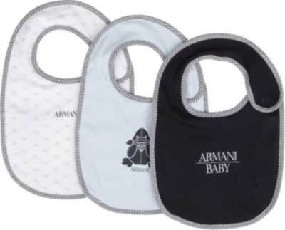 ARMANI JUNIOR Three-pack bibs set