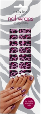 NAILS INC Pink cheetah nail wraps