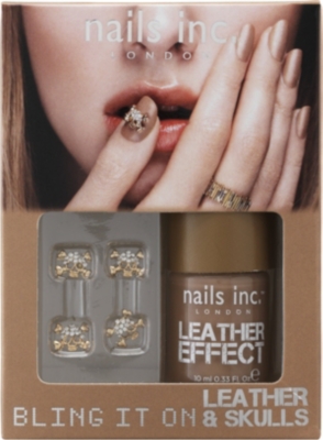 NAILS INC Bling It On Leather & Skulls nail polish - tan