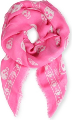 ALEXANDER MCQUEEN Skull-print modal and cashmere-blend pashmina