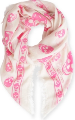 ALEXANDER MCQUEEN Skull-print modal and cashmere-blend pashmina